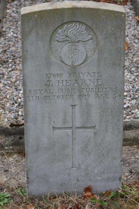 WWI Memorial to Private T. Hearne in St. Conleth's Cemerery, Newbridge
