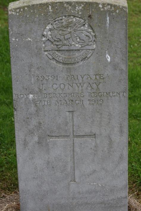 WWI Memorial to Private J. Conway in St. Conleth's Cemerery, Newbridge